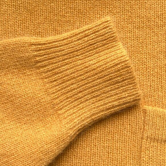 Vintage Mustard Yellow Lambswool Angora Turtleneck Sweater Size P/M 80s 90s - Picture 7 of 12